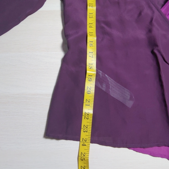 MANGO 2 tones sheer wrap bow tie long sleeves blouse - Picture 11 of 16